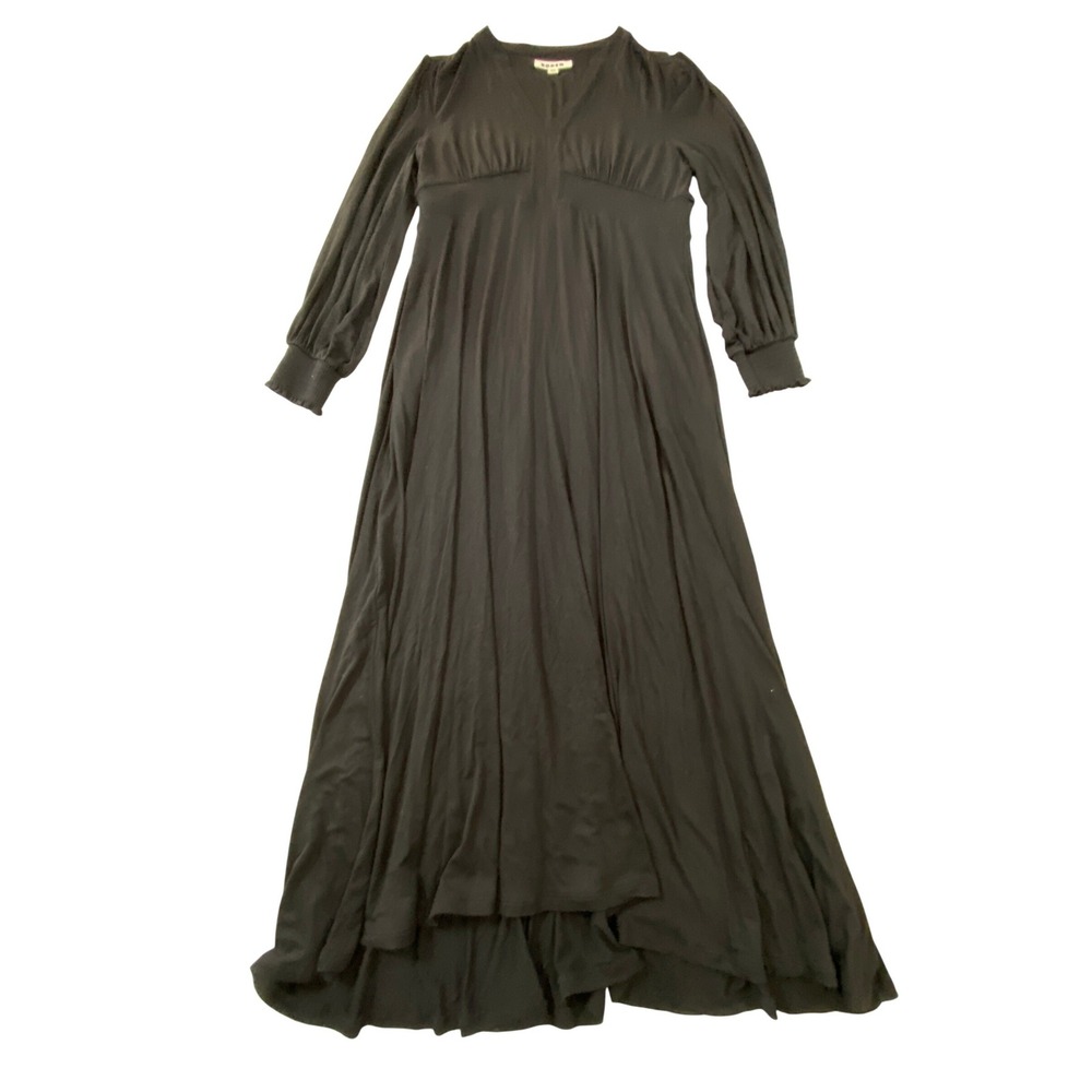 Boden Midi‎ Dress Black V-Neck Jersey D1034 Womens 12R